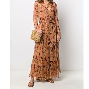 Mes Demoiselles Cerasi Dress sheer floral Maxi Dress Button Down